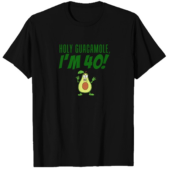 Holy Guacamole I'm 40 Cartoon Avocado T-shirt
