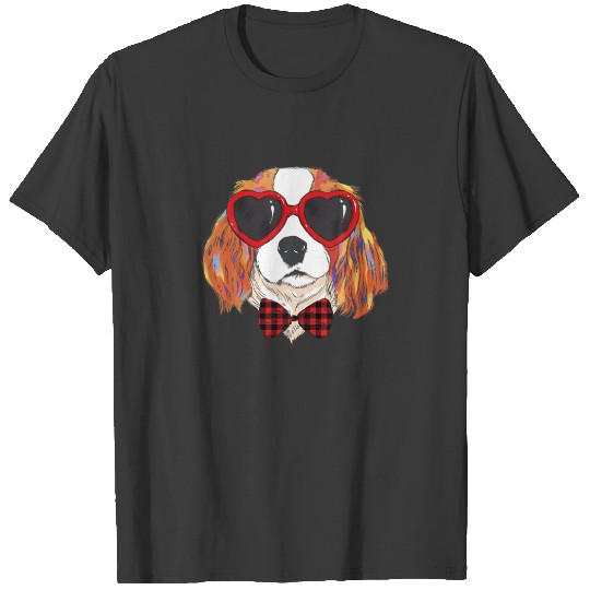 Cavalier King Charles Spaniel Sunglasses Love Plai T-shirt