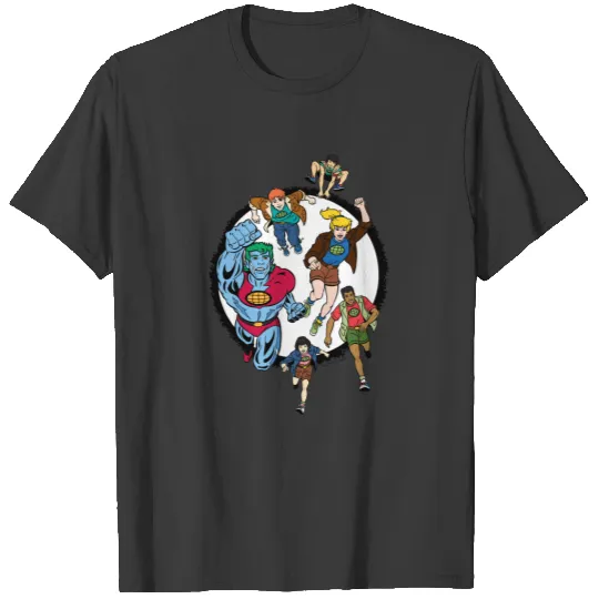 Captain Planet and the Planeteers Circle Graphic T-shirt