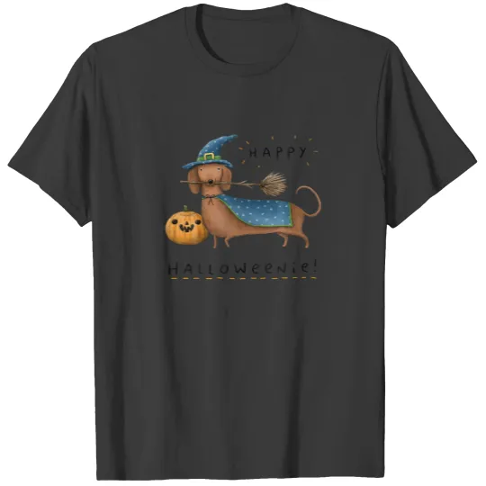 Funny Halloween Dachshund Lovers Happy Halloweenie T-shirt