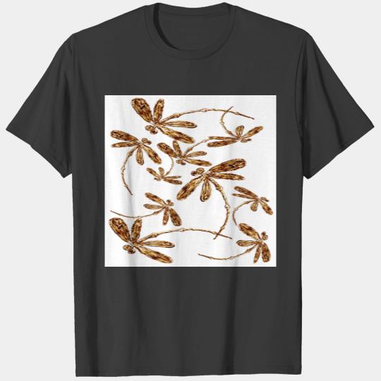Dragonfly Frenzy Gold Polo T-shirt