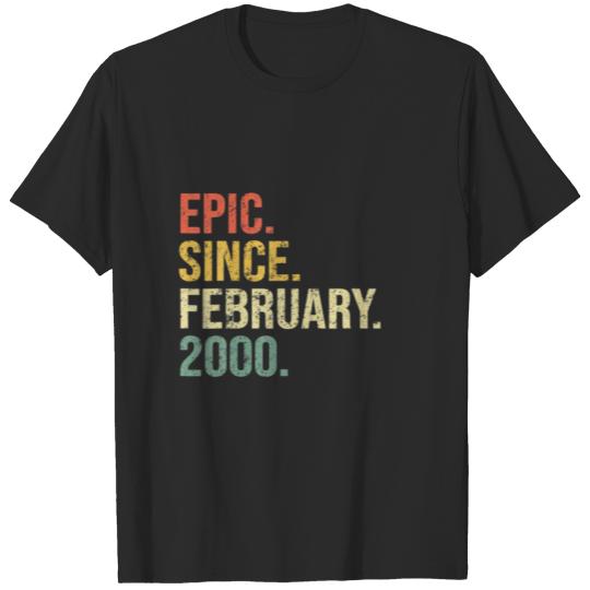 Discover Epic Since February 2000, 20 Years Old, 20Th Birth T-shirt