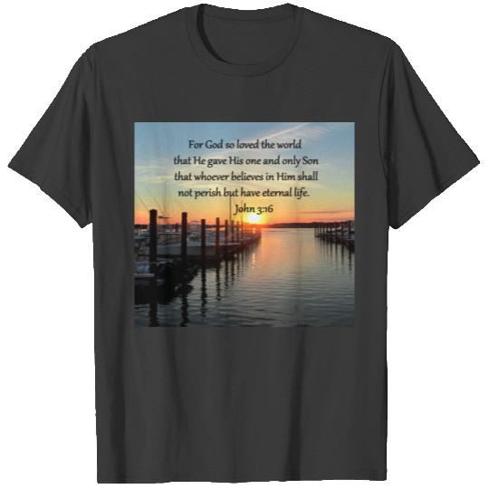 BEAUTIFUL JOHN 3:16 SUNSET PHOTO DESIGN T-shirt