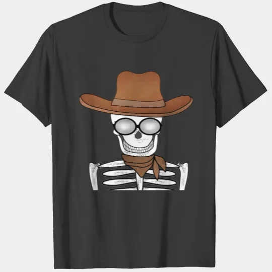 Cowboy skeleton western country skull ghost polo T-shirt
