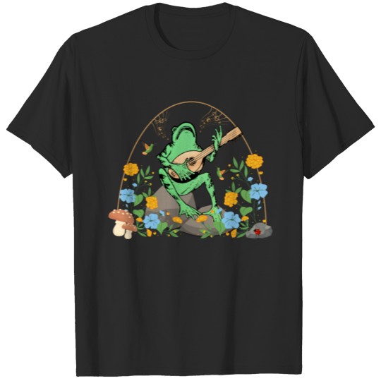 Cottagecore Aesthetic Frog Banjo Player Muse T-Shi Toddler T-shirt