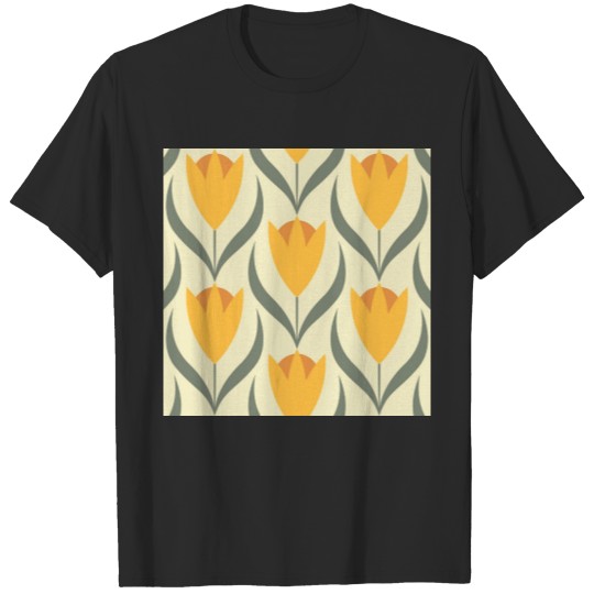 Scandinavian retro floral pattern,retro flower,vin T-shirt