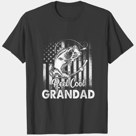 Mens Vintage Flag America Reel Cool Grandad Funny T-shirt