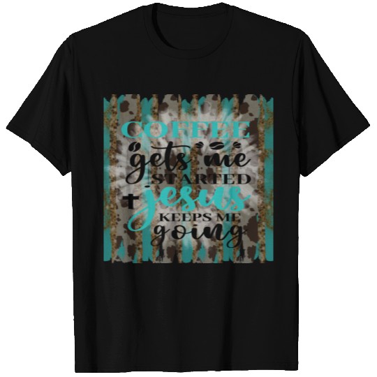 Coffee + Jesus Leopard Distressed T-shirt