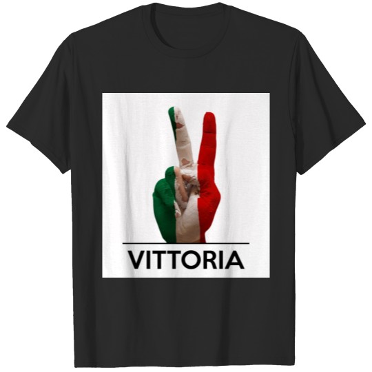 victory symbol hand italy vittoria italian text T-shirt