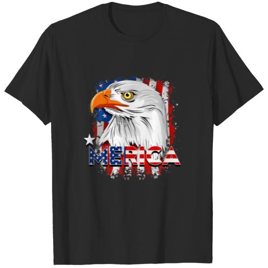 MERICA - Bald Eagle Patriotic 4Th Of July T-shirt