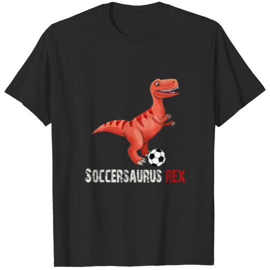 Discover Soccersaurus Funny Soccer Dinosaur Trex Boys T-shirt