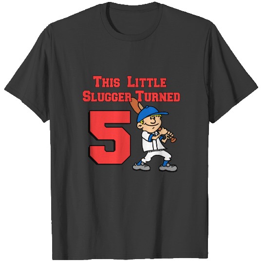 Discover This Little Slugger Turned 5 Baseball T-shirt