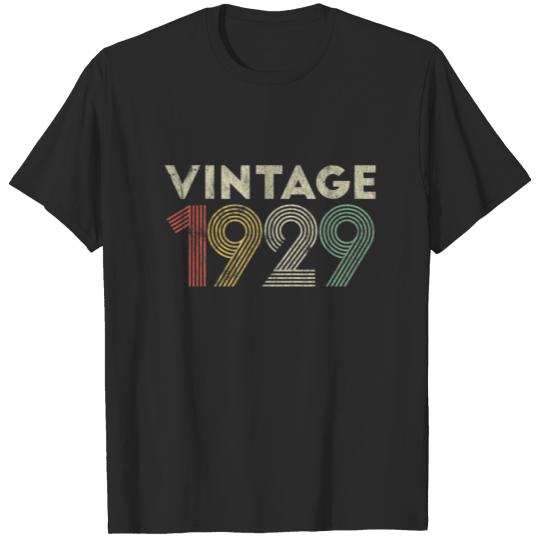 Discover Vintage 1929 Womens Mens 92Nd Birthday Gift For 92 T-shirt