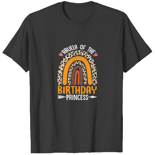 Abuela Of The Birthday Princess Rainbow Mommy Moth T-shirt