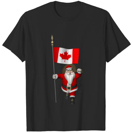 Discover Santa Claus With Ensign Of Canada T-shirt