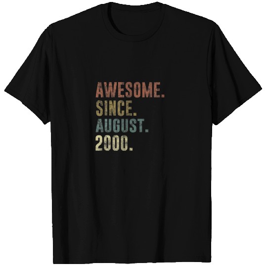 21St Birthday Retro Vintage Awesome Since August 2 T-shirt