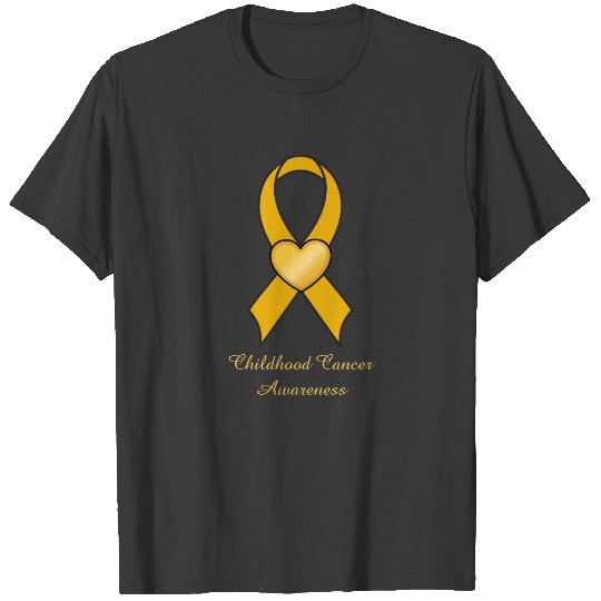 Childhood Cancer Awareness Ribbon with Heart T-shirt