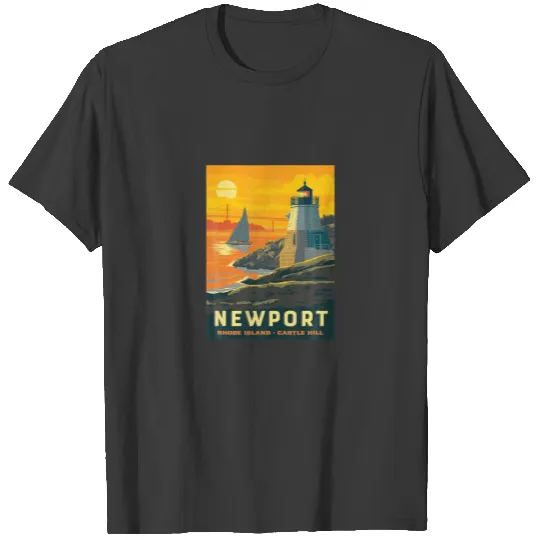 Retro Poster Newport Rhode Island Castle Hill Newp T-shirt