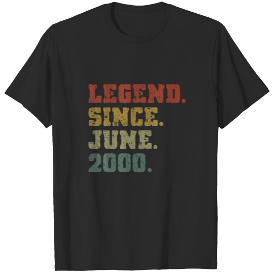 21St Birthday Gifts 21 Years Old Legend Since June T-shirt