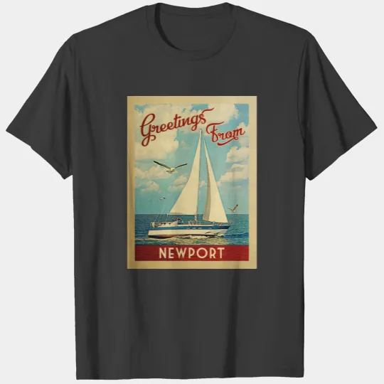 Newport Sailboat Vintage Travel Oregon T-shirt