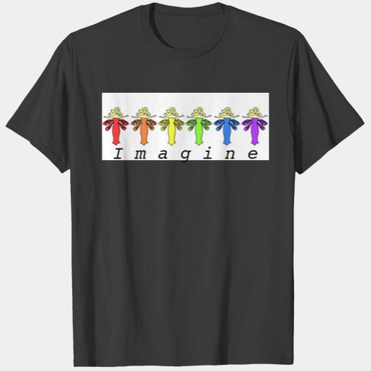 Dragonfly Fairy Rainbow Colors "Imagine" T-shirt