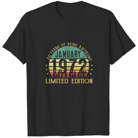 Discover 50 Year Old 50Th Birthday Gifts Vintage January 19 T-shirt