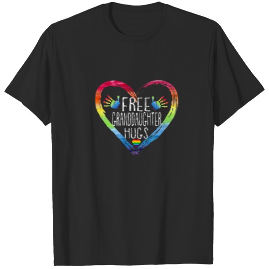 Discover Free Granddaughter Hugs LGBT Flag Gay Lesbian Prid T-shirt