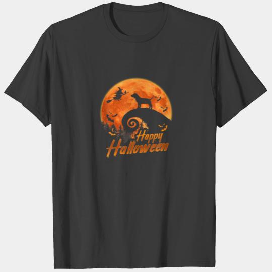 Beagle Dog And Moon Funny Halloween T-shirt