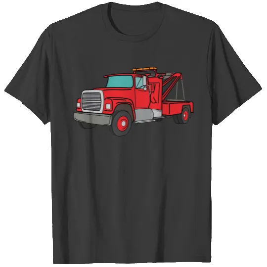 Red Tow Truck Illustration T-shirt