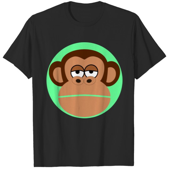 Discover CUTE MONKEY DESIGN ILLUSTRATION AND GREEN CIRCLE T-shirt