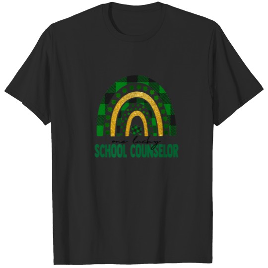Discover One Lucky School Counselor Rainbow St Patricks Day T-shirt
