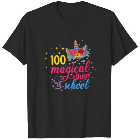 Discover 100 Magical Days Of School Unicorn Graphic T-shirt