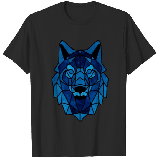 Geometric Blue Wolf  Plus Size T-shirt