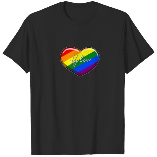 Discover LGBT Pride Heart - First Name "Kylie" Rainbow Hear T-shirt