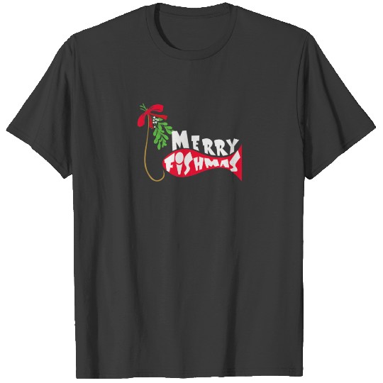 Discover Merry Fishmas Funny And Ugly Fishing Christmas Gif T-shirt