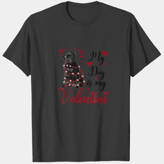 My Dog Is My Valentine Pug Valentine Love Graphic T-shirt