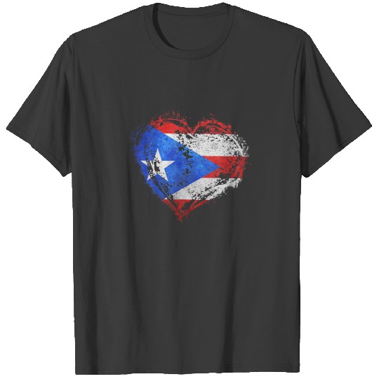 Puerto Rican Flag Vintage Puerto Rico Heart Valent T-shirt