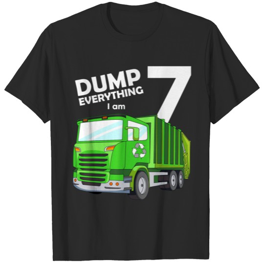 Discover Funny 7 Years Old 7th Birthday Garbage Truck Lover T-shirt