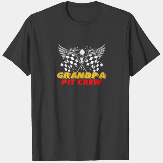 Grandpa Pit Crew Race Car Birthday Party Matching T-shirt