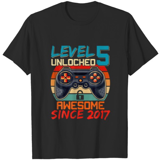 Discover Level 5 Unlocked Vintage Awesome 2017 Video Game 5 T-shirt
