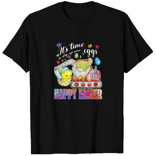 Funny Gnome On Egg Hunt Bunny Easter Hunt Dig Up S T-shirt