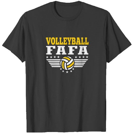 Mens Funny Volleyball Fafa Retro Volleyball Father T-shirt