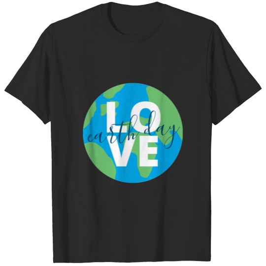 Earth Day Cute Blue Green Statement Planet Graphic T-shirt