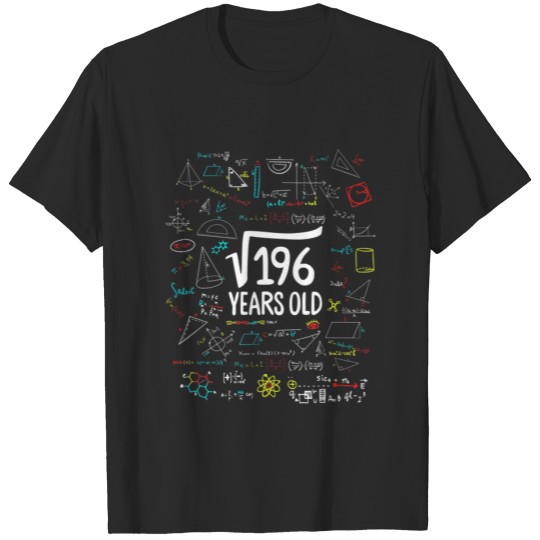 Discover Square Root Of 196 14Th Birthday 14 Years Old Math T-shirt
