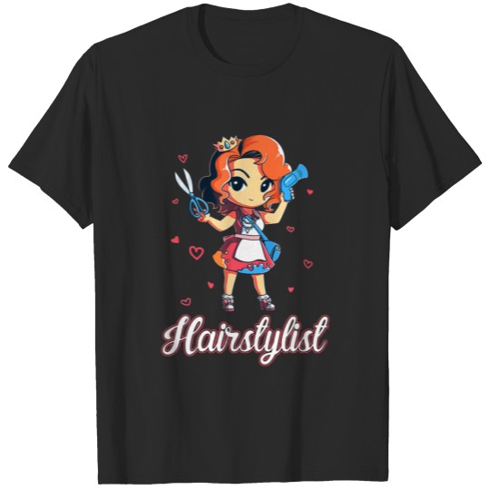 Cute Hairstylist Chibi Art Funny Hairdresser Hair T-shirt