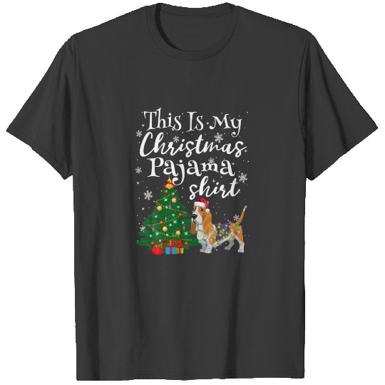 This Is My Christmas Pajama Basset Hound Santa Xma T-shirt