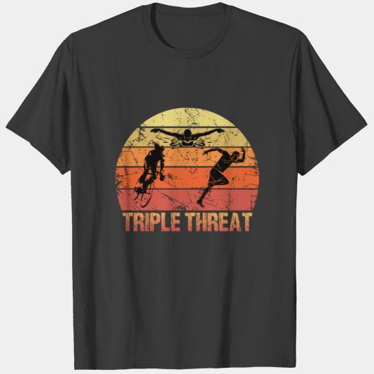 Triathlon Triple Threat Vintage Plus Size T-shirt