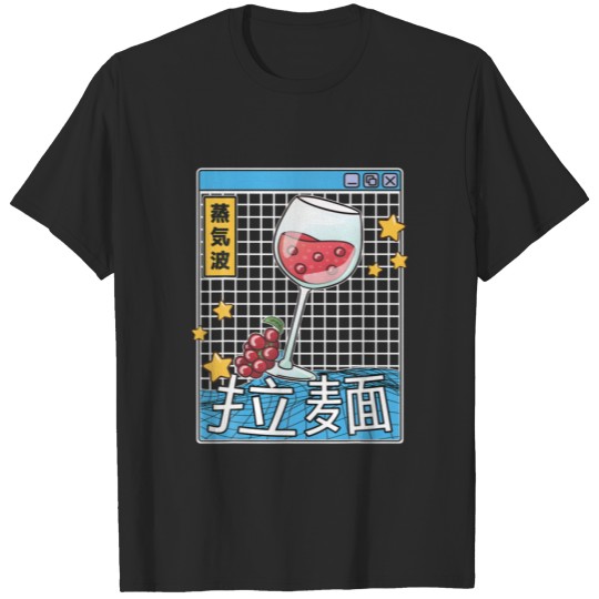 Wine Glass Digital Japan Style Pastel Otaku Anime T-shirt