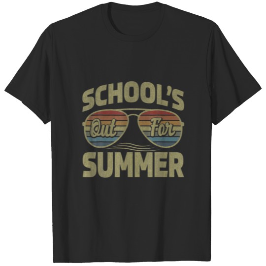 Discover Retro Last Day Of School Gift Out For Summer Teach T-shirt
