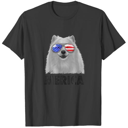 Samoyed 4Th Of July Merica Men American Flag Sungl T-shirt